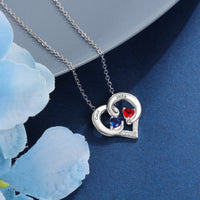 Sterling Silver Loop Heart Two Name Necklace