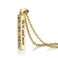Engraved Vertical Bar Necklace in Four Colours