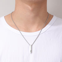 Engraved Four Sided Vertical Bar Necklace