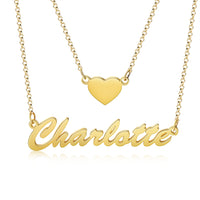 Personalized Rhodium Plated Multi-Chain Name Necklace