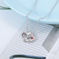 Entwined Hearts Birthstone Name Necklace