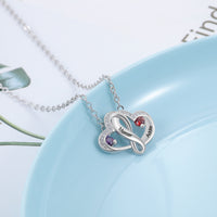 Entwined Hearts Birthstone Name Necklace