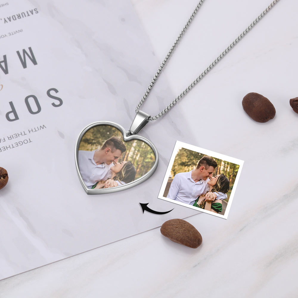 Heart Photo Pendant Necklace