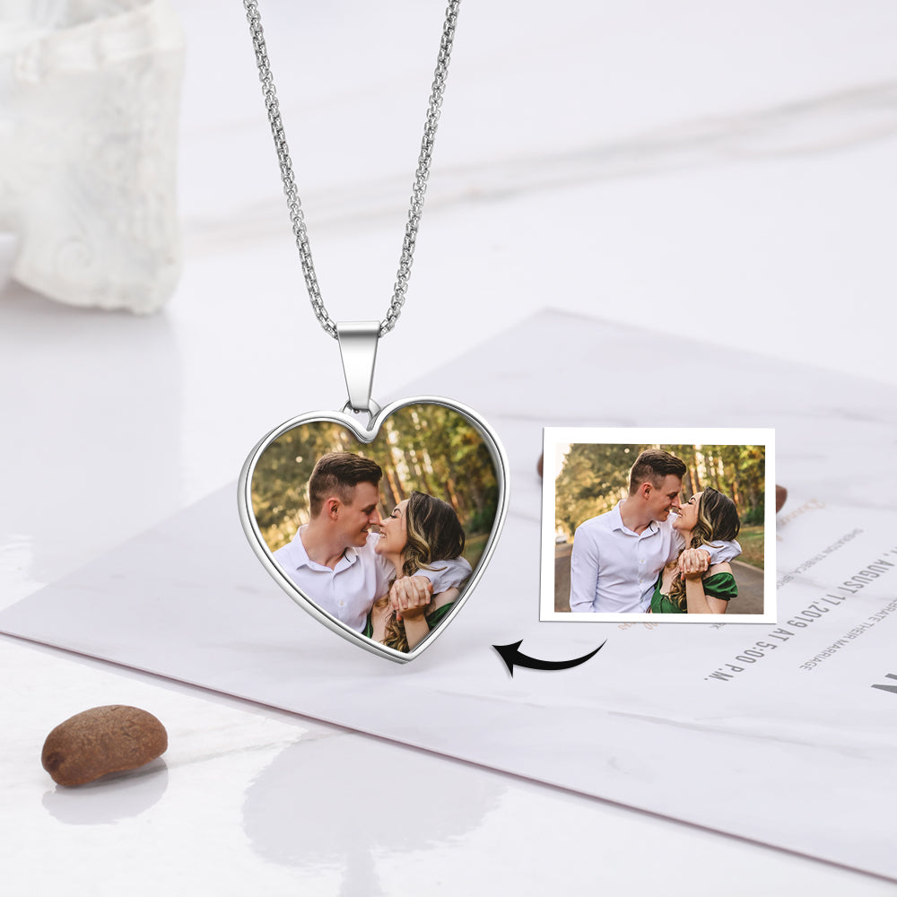 Heart Photo Pendant Necklace