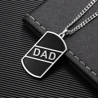 Men's DAD Dog Tag Photo Necklace