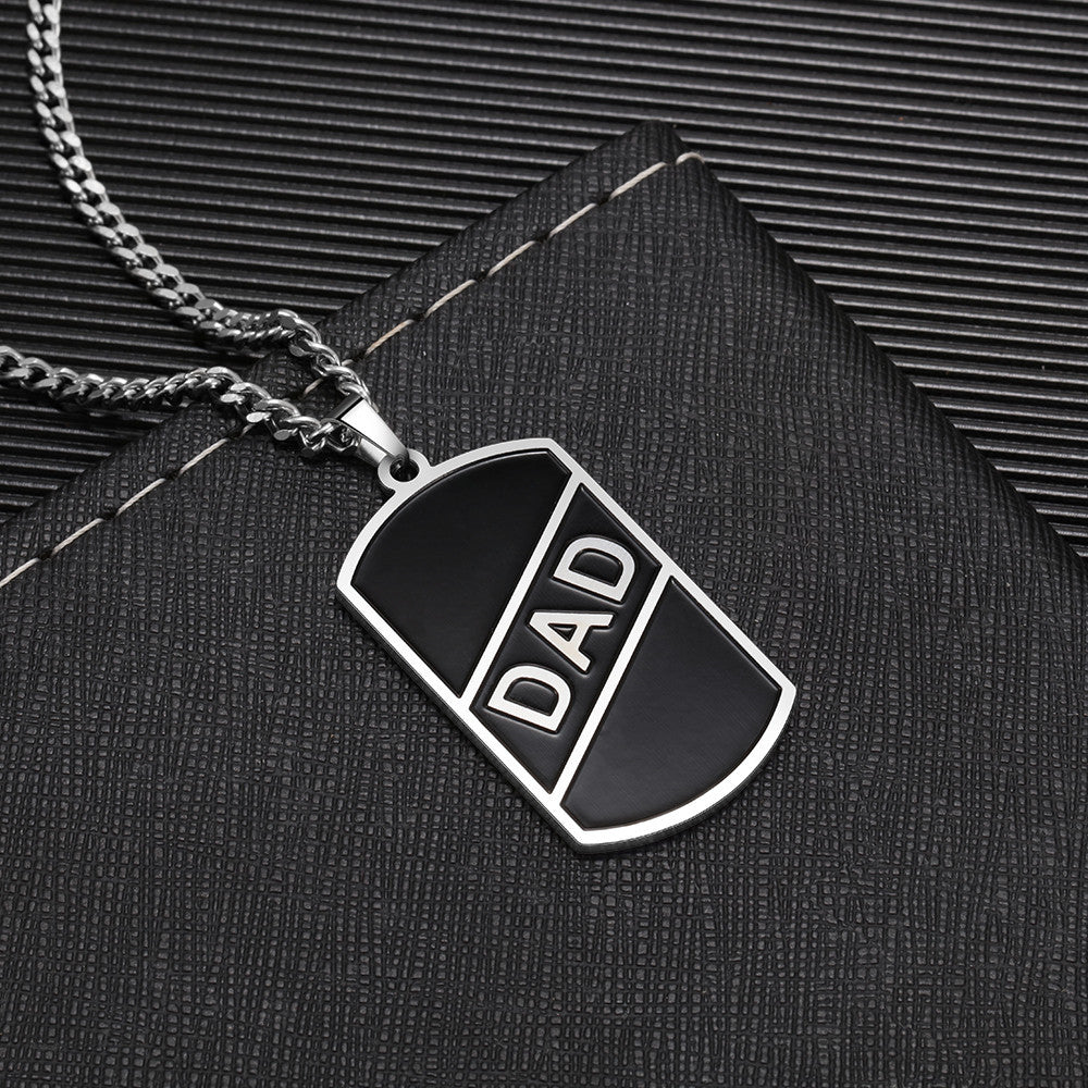 Men's DAD Dog Tag Photo Necklace
