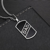 Men's DAD Dog Tag Photo Necklace