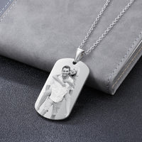 Engraved Photo Dog Tag Pendant Necklace