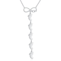 Infinity Baby Feet Name Drop Necklace