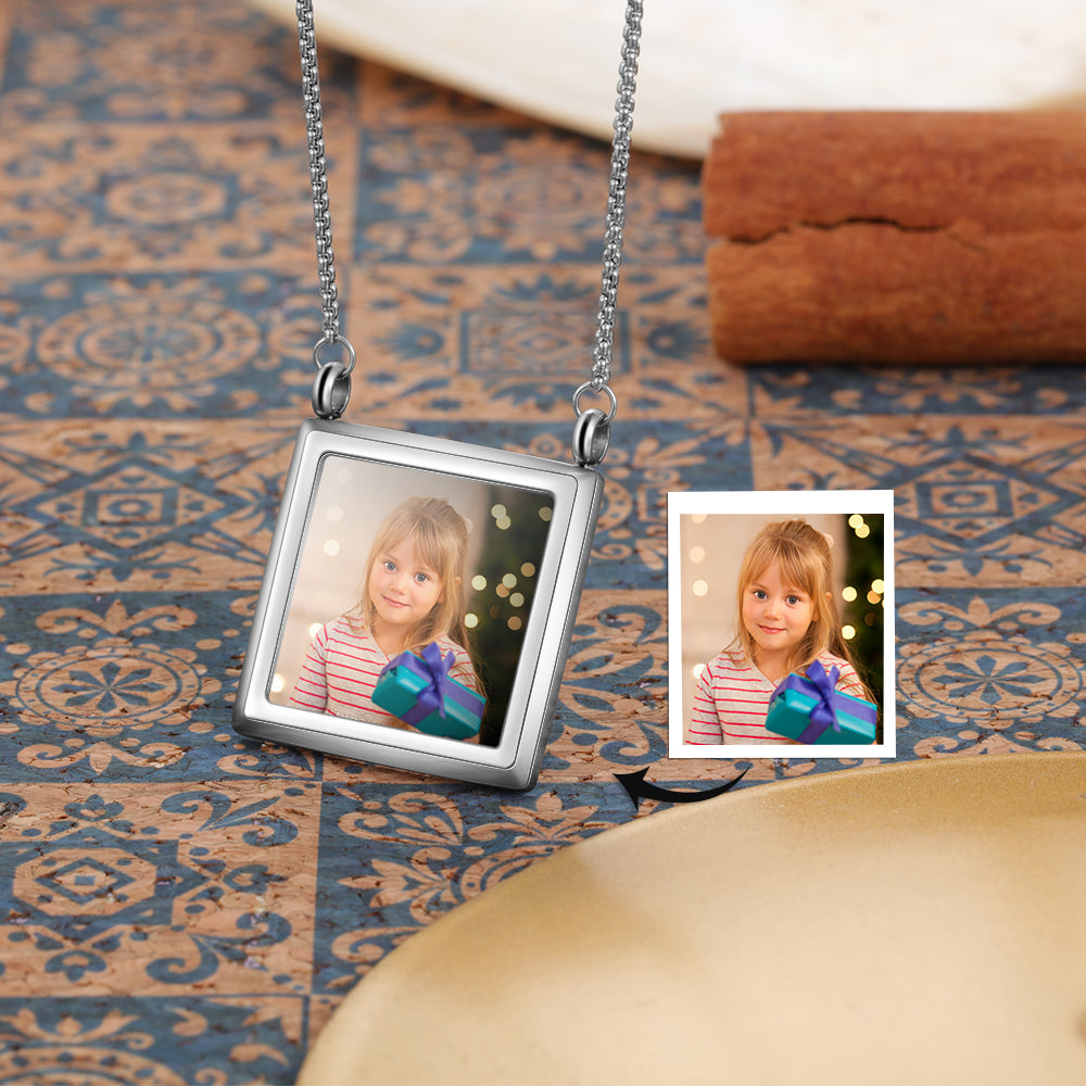 Personalized Square Photo Frame Necklace
