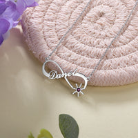 Personalized Snowflake Infinity Name Necklace