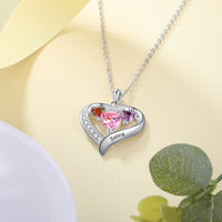 Custom Heart-shaped Birthstone Necklace