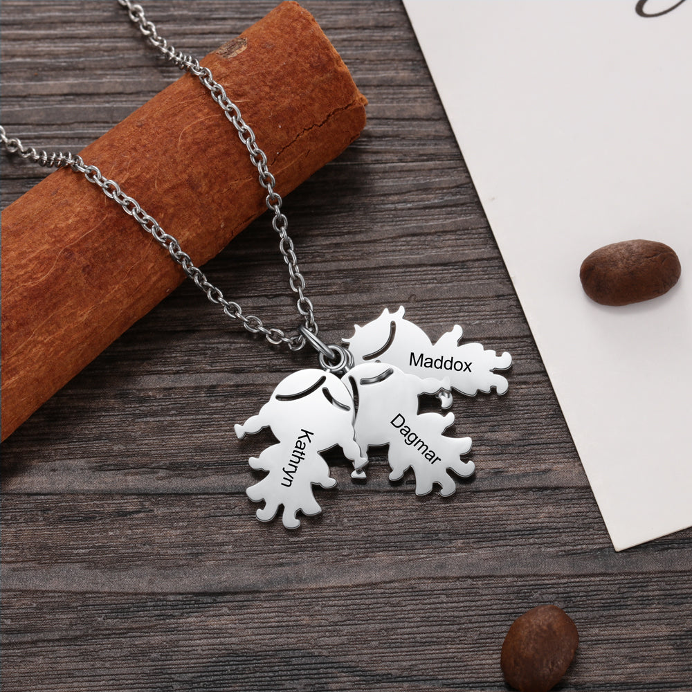 Personalized Boy and Girl Charm Name Necklace