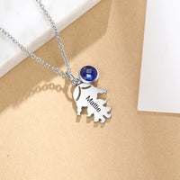 Birthstone Kids Charm Name Necklace