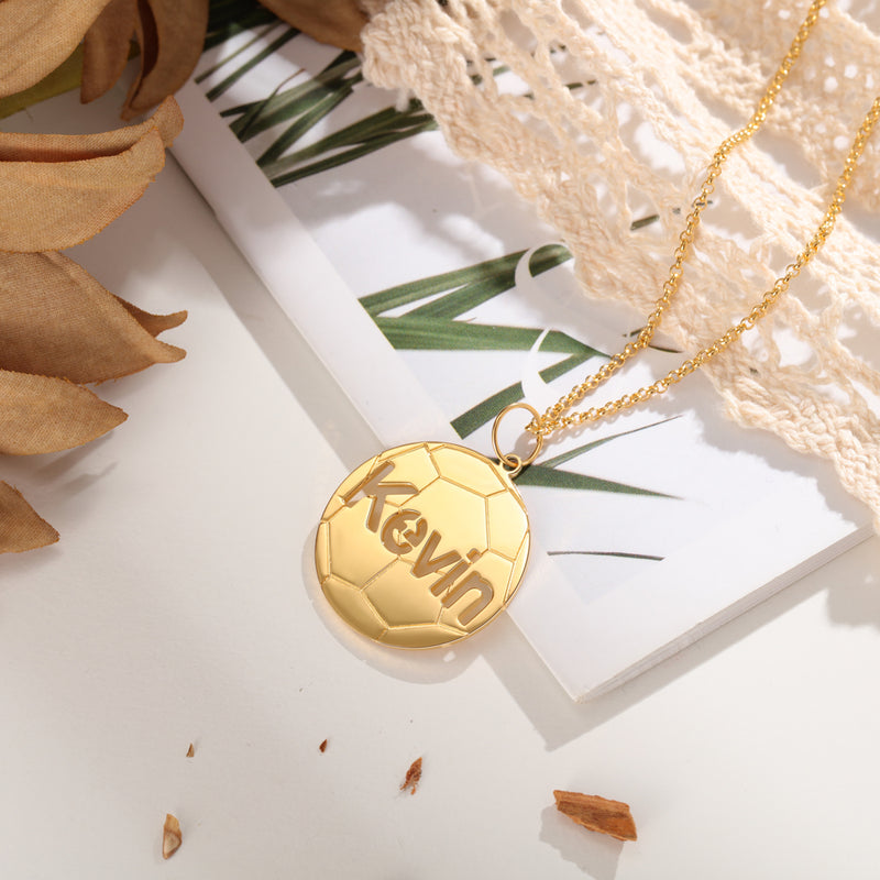 Personalized Soccer Ball Name Necklace