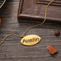 Personalized American Football Name Necklace