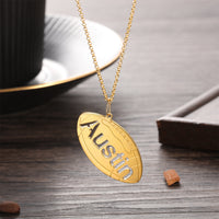 Personalized American Football Name Necklace