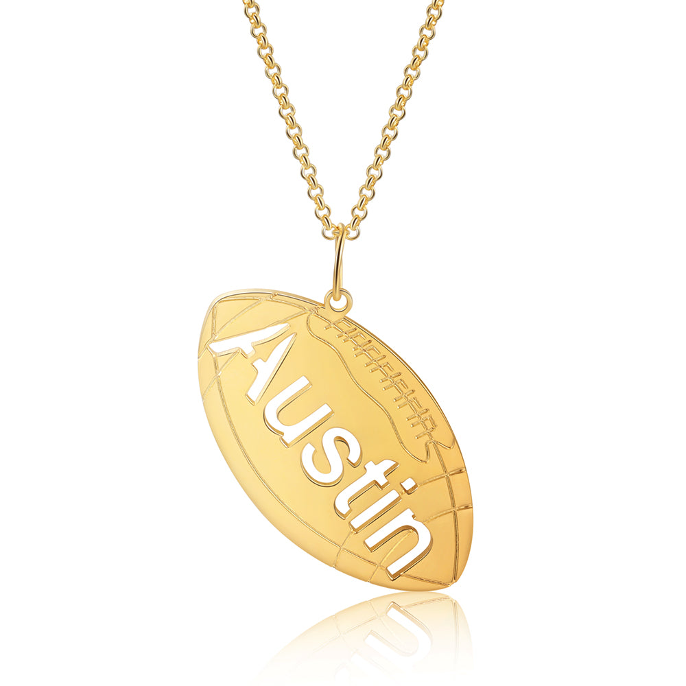 Personalized American Football Name Necklace