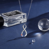 Infinity Birthstone Family Name Necklace
