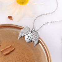 Personalized Angel Wing Heart Name Necklace