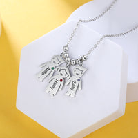 Kids Charm Birthstone Name Necklace for Mom