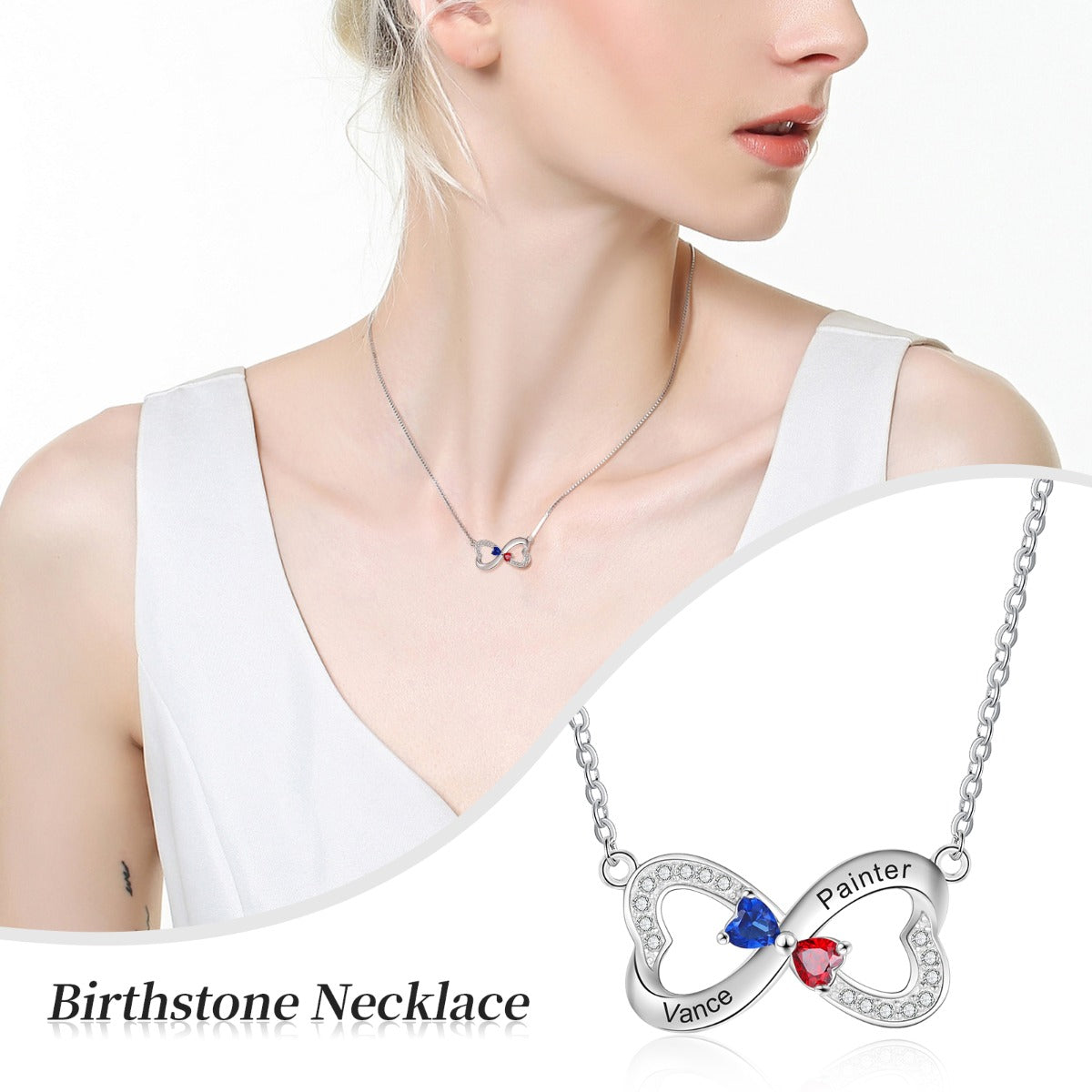 Custom Double Heart Necklace