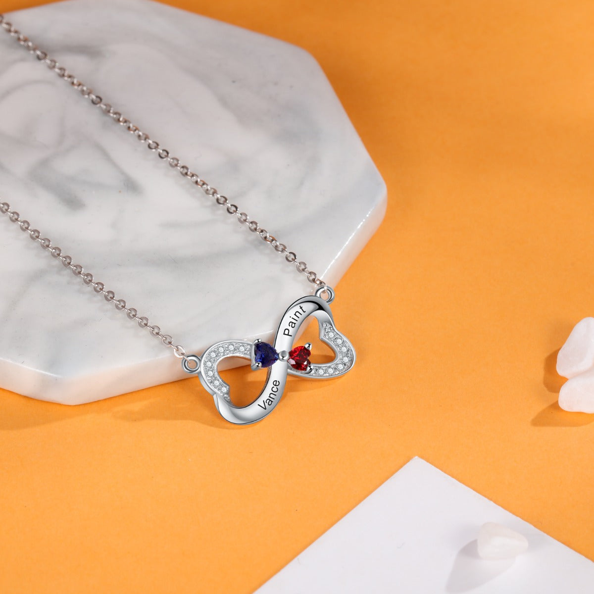 Custom Double Heart Necklace