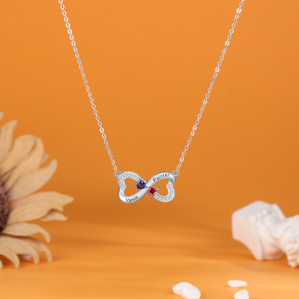 Custom Double Heart Necklace