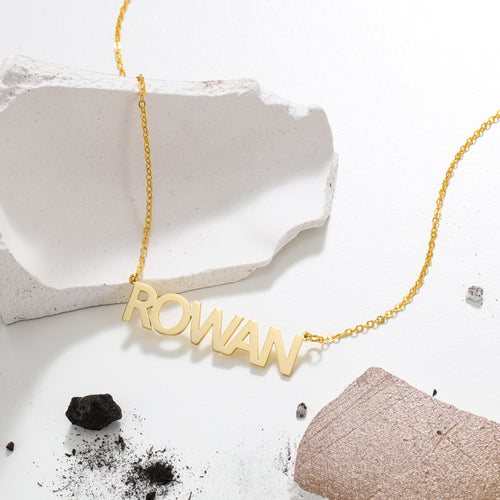 Personalized Block Letter Name Necklace