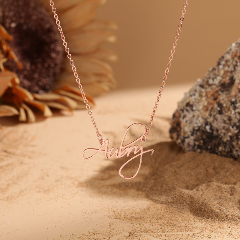 Personalized Thin Chain Script Name Necklace
