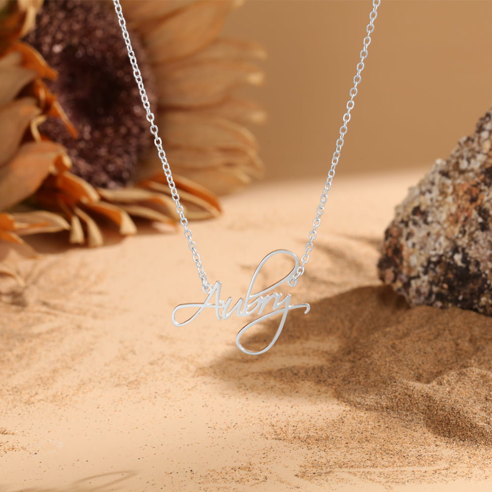 Personalized Thin Chain Script Name Necklace