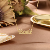 Personalized Old English Name Necklace
