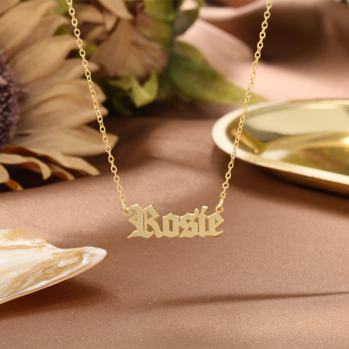 Personalized Old English Name Necklace