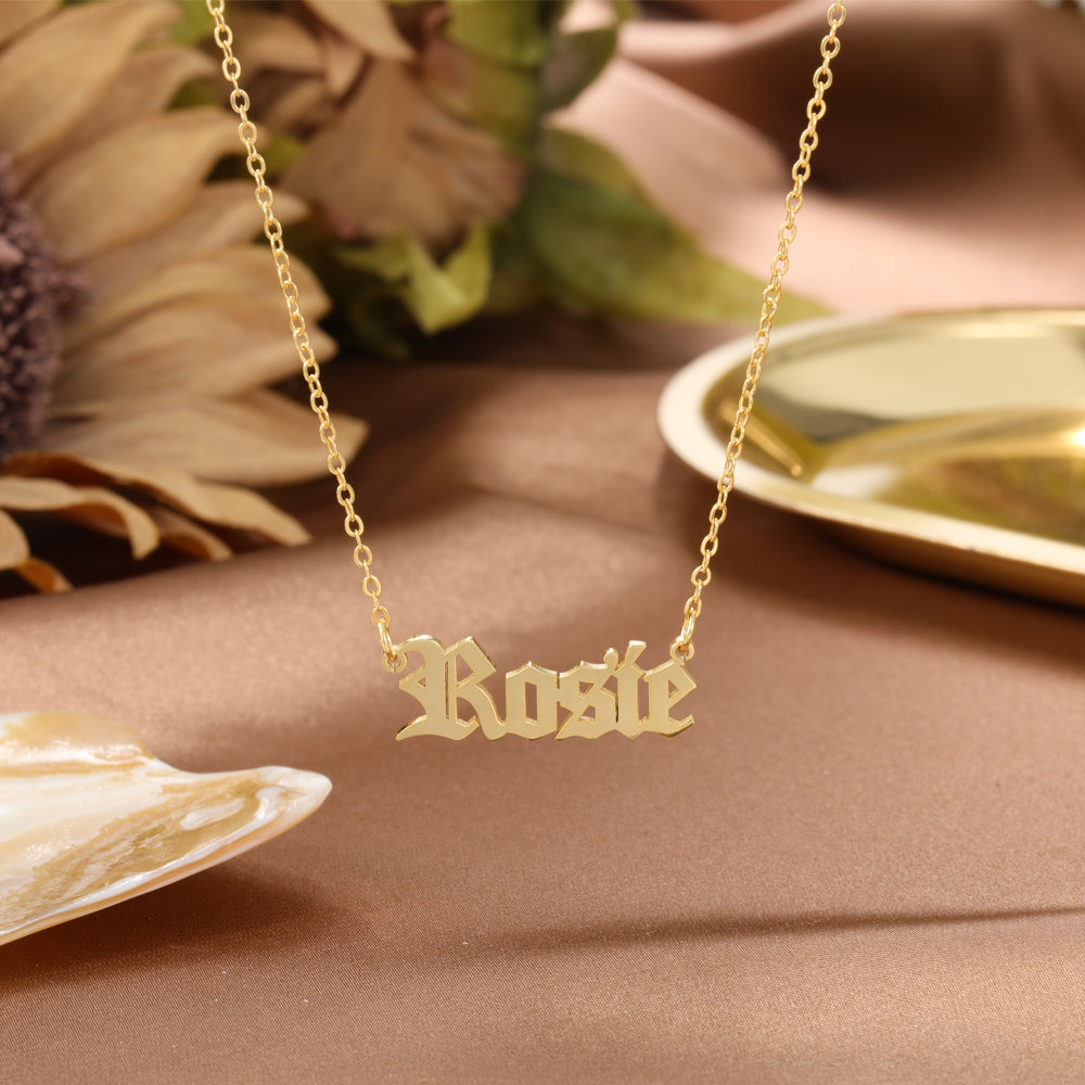 Personalized Old English Name Necklace