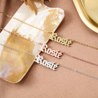 Personalized Old English Name Necklace