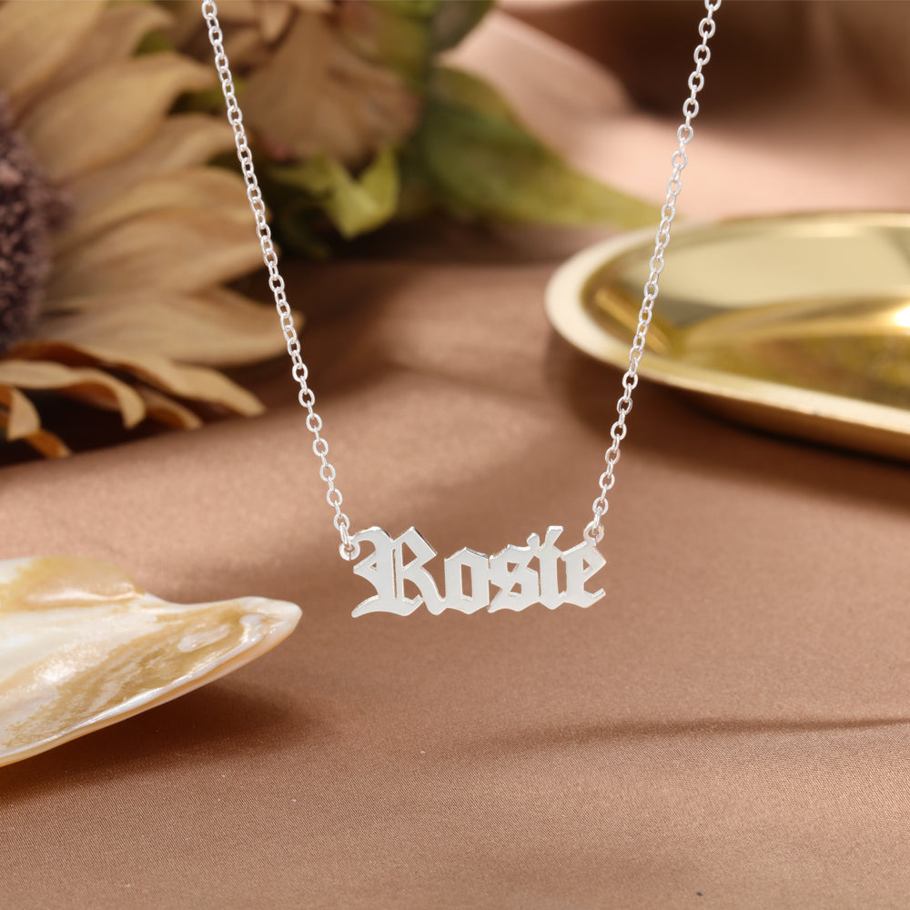 Personalized Old English Name Necklace
