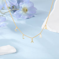 Personalized Dangling Letter Name Necklace