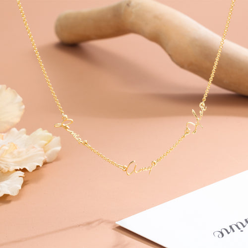 Personalized Three Name Station Necklace