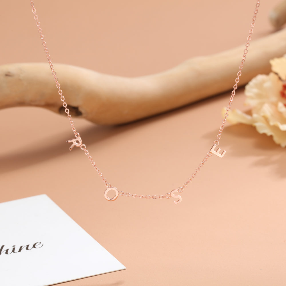 Personalized Floating Letter Name Necklace
