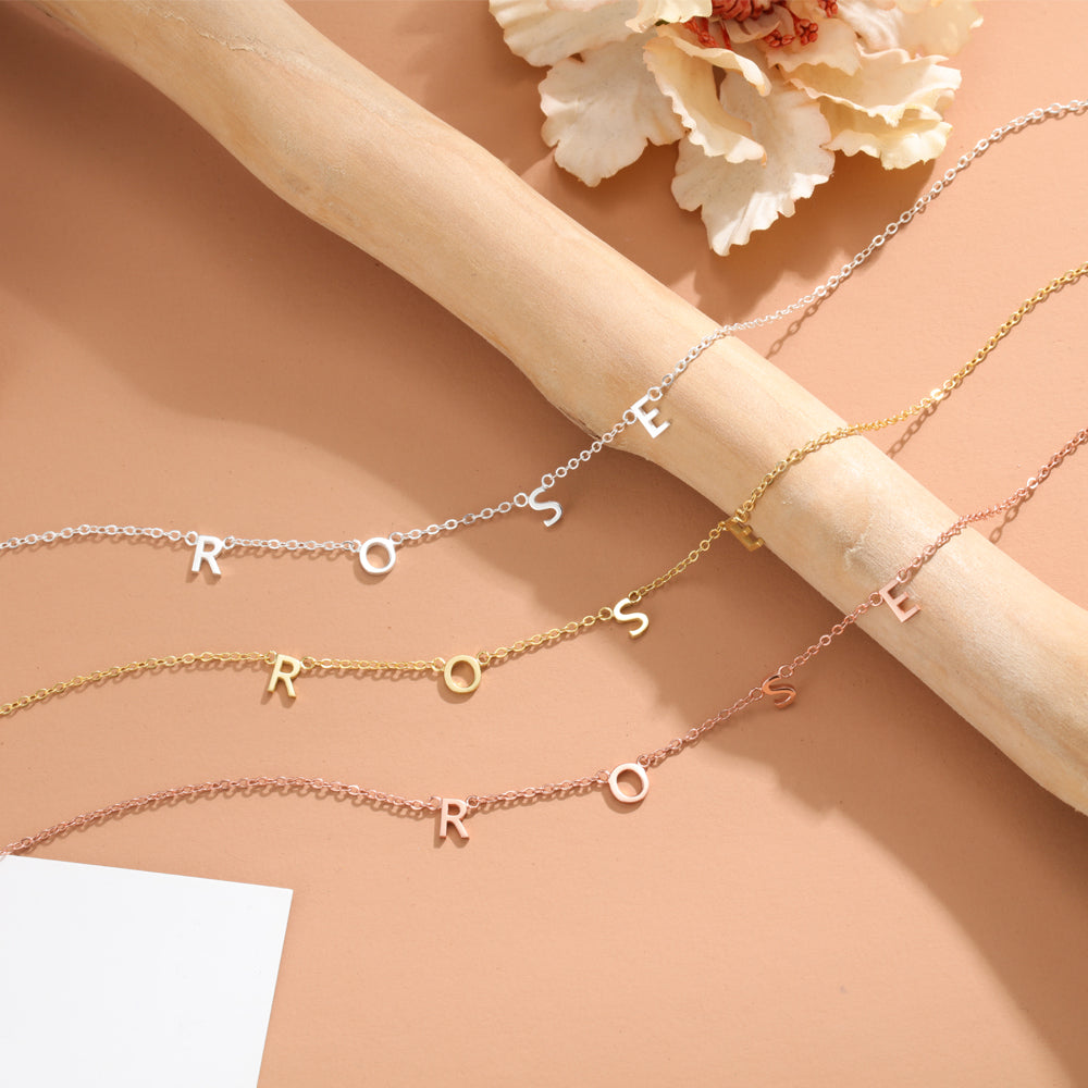 Personalized Floating Letter Name Necklace