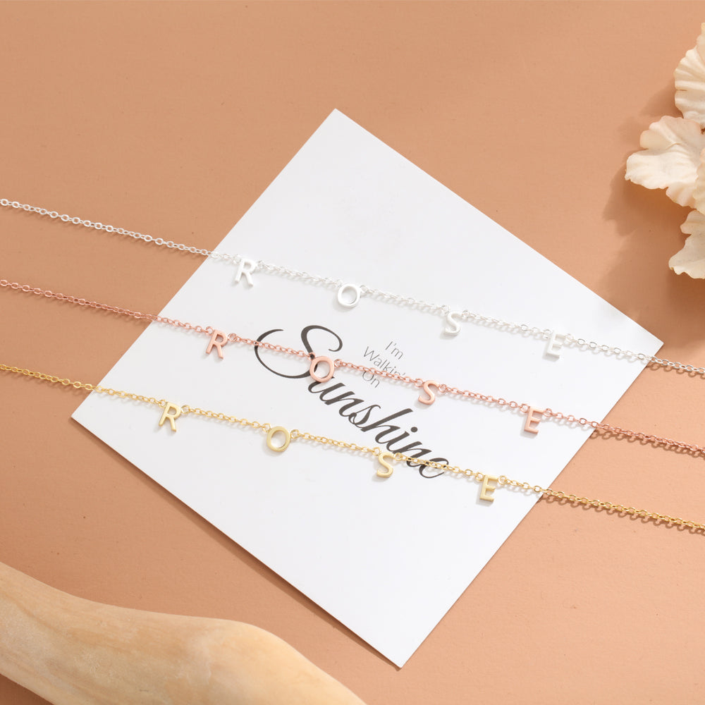 Personalized Floating Letter Name Necklace