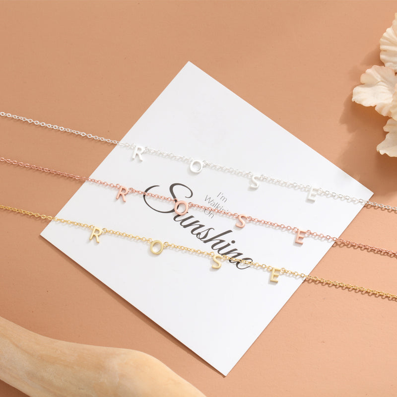 Personalized Floating Letter Name Necklace