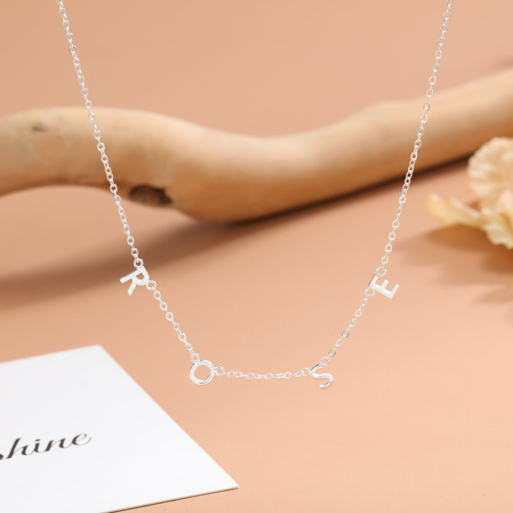 Personalized Floating Letter Name Necklace