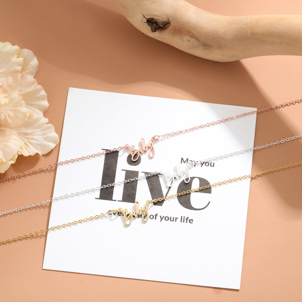 Personalized Dainty Script Name Necklace