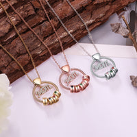 MOM Circle Birthstone Necklace