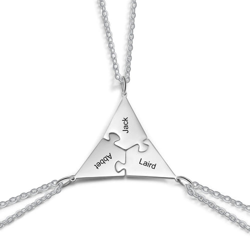Engraved Friendship Puzzle Necklaces, 3 to 8 Pieces