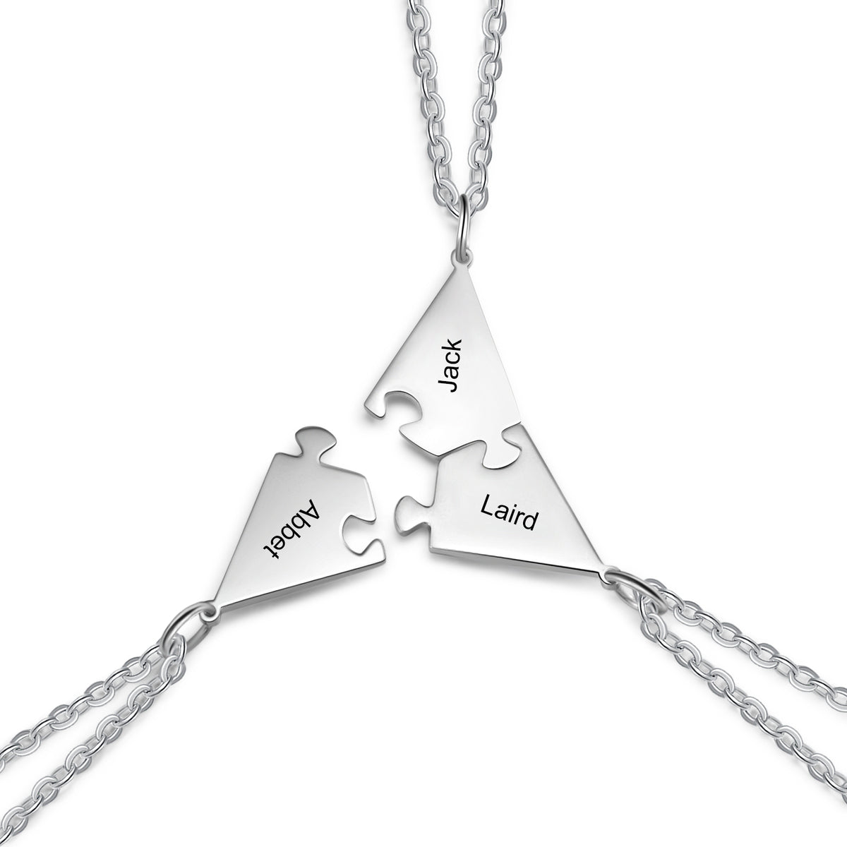 Engraved Friendship Puzzle Necklaces, 3 to 8 Pieces