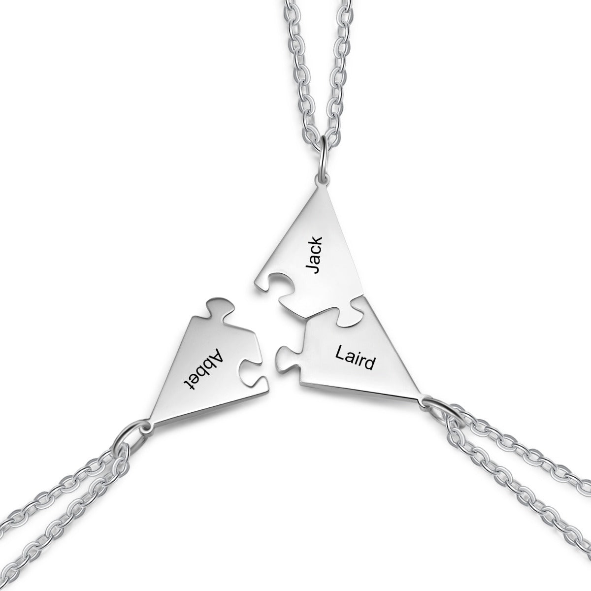 Engraved Friendship Puzzle Necklaces, 3 to 8 Pieces