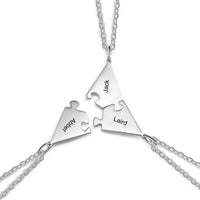 Engraved Friendship Puzzle Necklaces, 3 to 8 Pieces
