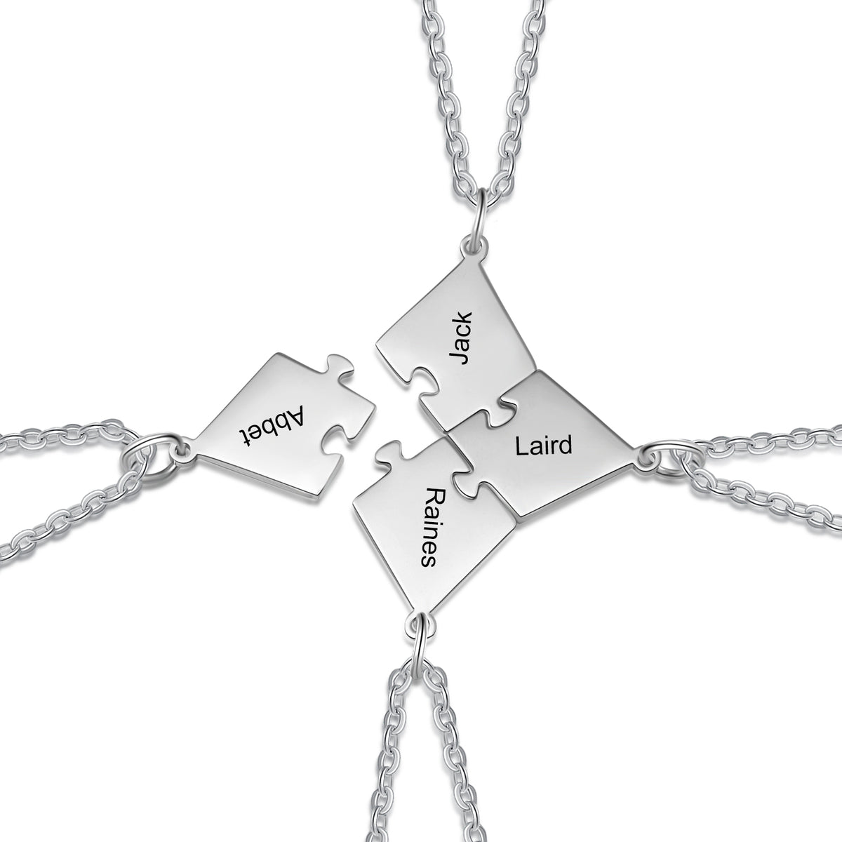 Engraved Friendship Puzzle Necklaces, 3 to 8 Pieces
